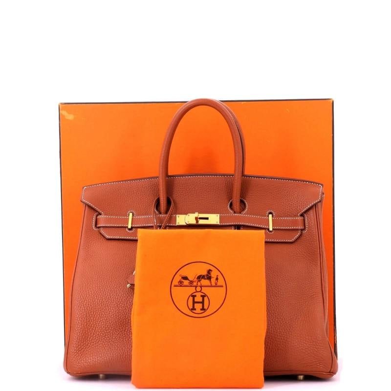 Hermes Birkin Handbag Brown Clemence with Gold Hardware 35 - 2