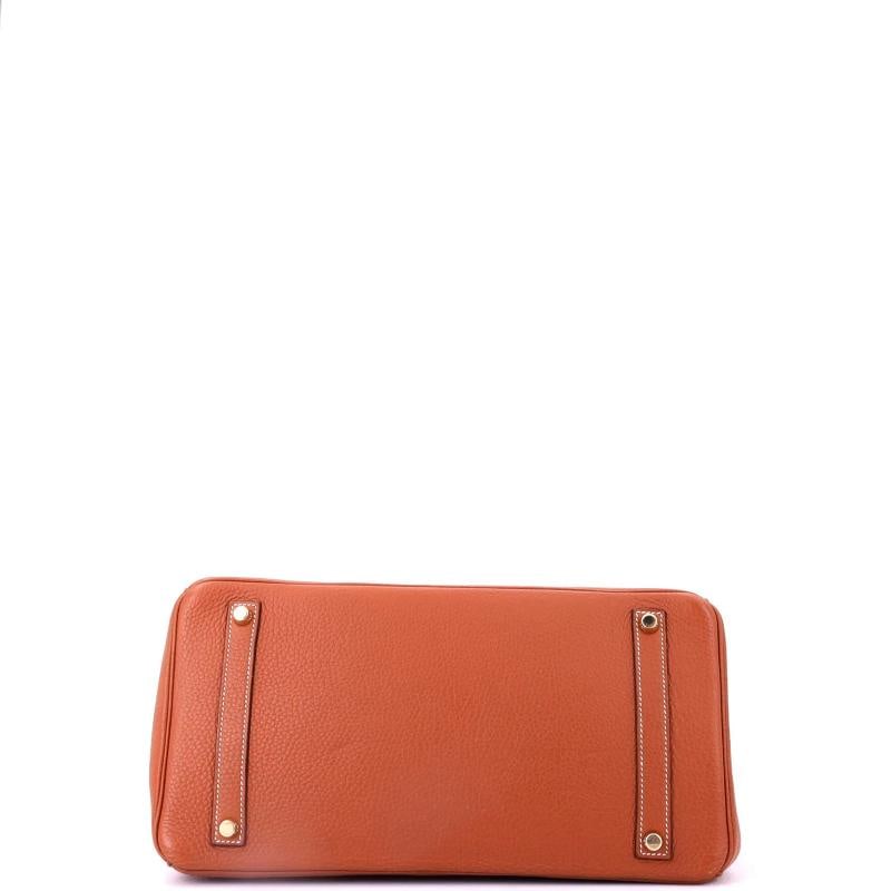 Hermes Birkin Handbag Brown Clemence with Gold Hardware 35 - 5