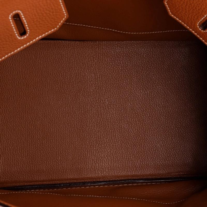 Hermes Birkin Handbag Brown Clemence with Gold Hardware 35 - 7