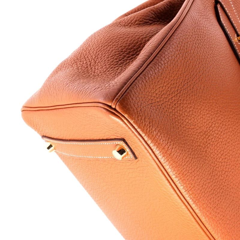 Hermes Birkin Handbag Brown Clemence with Gold Hardware 35 - 8
