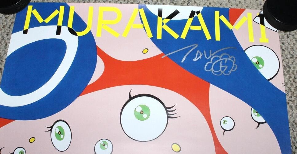 TAKASHI MURAKAMI SIGNED 2017 MCA CHICAGO ART EXHIBIT PRINT POSTER BECKETT COA - 2