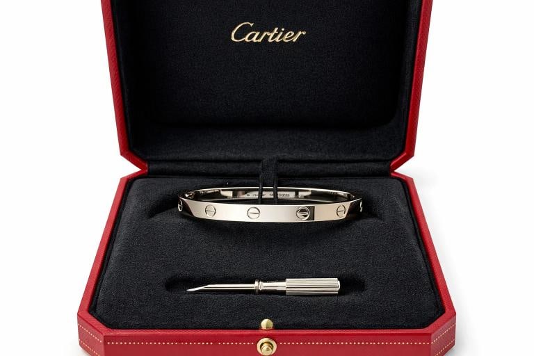 Cartier LOVE 18k White Gold Classic Model Bracelet Size 18 Box & Receipt (1 of 12)