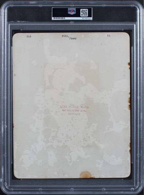 Red Sox Jimmie Foxx Authentic Signed 8x10 George Burke Type 1 Photo PSA Slabbed - 2