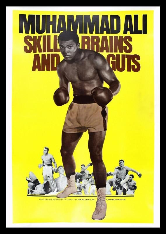 MUHAMMAD ALI SKILL BRAINS AND GUTS 40" x 60" BOXING MOVIE POSTER: Industry: Movies,Object Type: Poster,Original/Reproduction: Original,Country of Origin: United States 