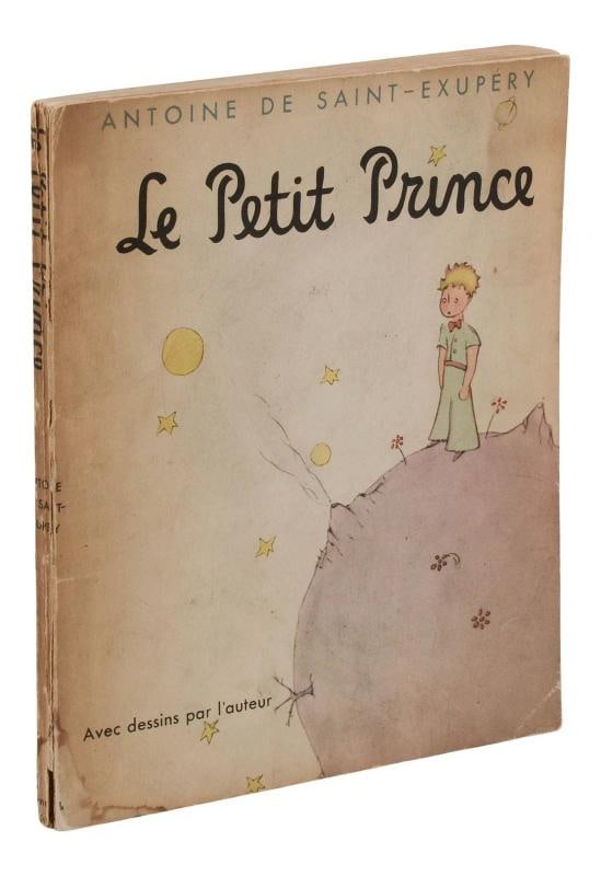 Le Petit Prince ANTOINE DE SAINT-EXUPERY First Softcover Edition 1st 1943 Little: First softcover edition, French language New York: Reynal & Hitchcock, 1943. First softcover edition, first printing. 91, [2] pp., text in French. Bound in publisher's original illustrated wraps with