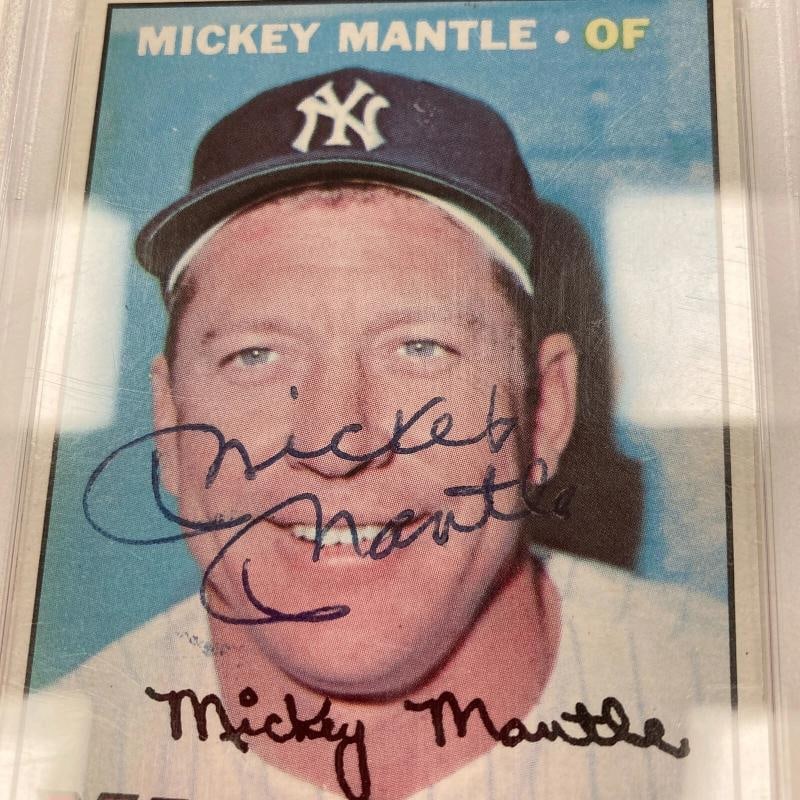 1967 Topps Mickey Mantle #150 Signed Baseball Card PSA DNA 8 Auto - 4