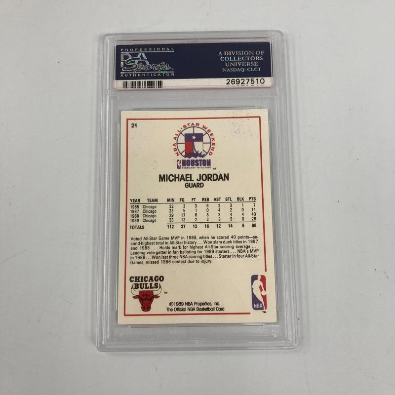 1989 Hoops Michael Jordan #21 Signed Basketball Card Auto PSA 8 - 2