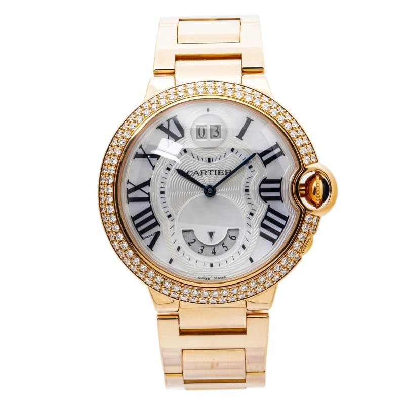 Cartier Ballon Bleu WE902019 3220 Rose Factory Diamond MOP Dial Quartz Lady 38mm (1 of 6)