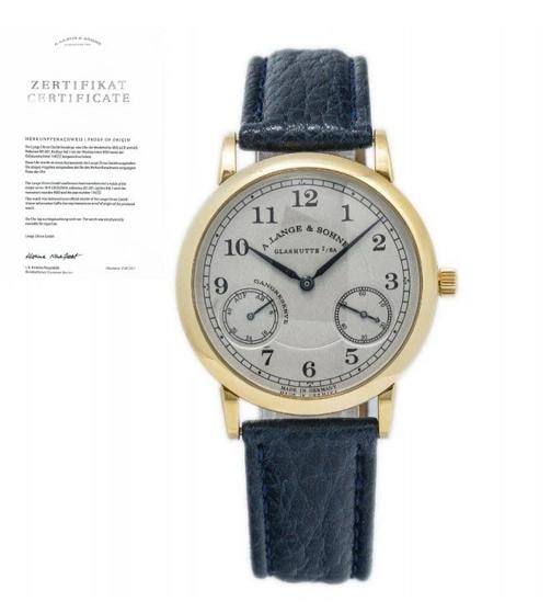 A.Lange & Sohne 221.021 1815 Up Down W/Archives18k Yellow Gold Manual Watch 36mm: Case Size 36mm Wrist Fit 7.5inches Box No Papers Yes (Archive) Condition ¢â‚¬â€ Used - Good Full Specifications Brand A.lang & Sohne Model Glashutte I/Sa Customiz