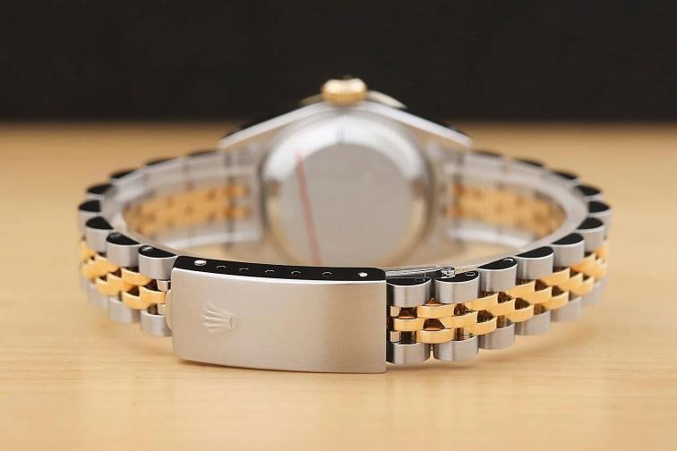 ROLEX LADIES DATEJUST 69173 PINK FACTORY DIAMOND RUBY 18K GOLD STEEL WATCH - 6