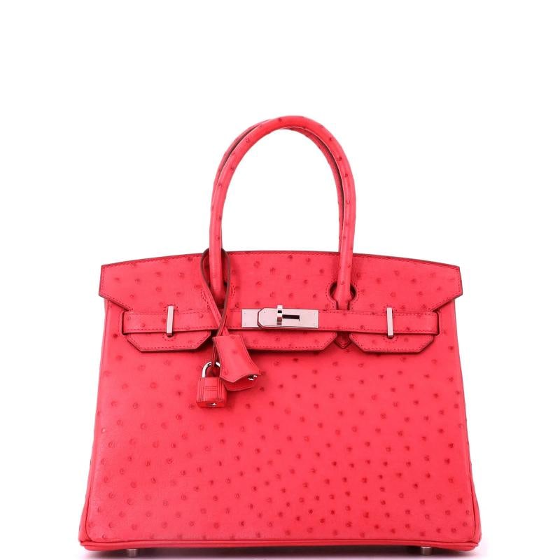 Hermes Birkin Handbag Pink Ostrich with Palladium Hardware 30 (1 of 8)