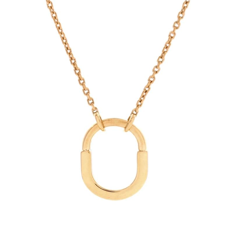 Tiffany & Co. Lock Motif Pendant Necklace 18K Yellow Gold Small (1 of 4)