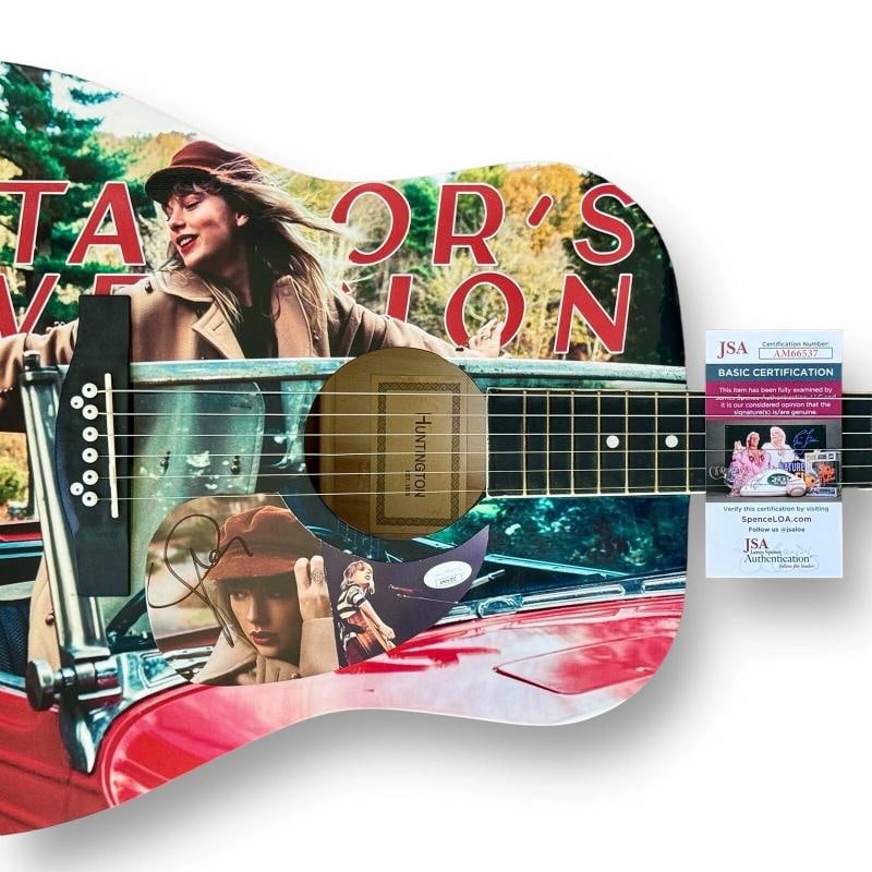 TAYLOR SWIFT Signed Guitar JSA COA Custom 1/1 RED ALL TOO WELL - 2