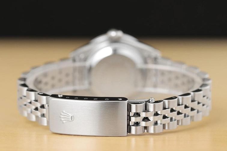 ROLEX LADIES DATEJUST 69174 ICE BLUE MOTHER OF PEARL 18K GOLD SS DIAMOND WATCH - 6