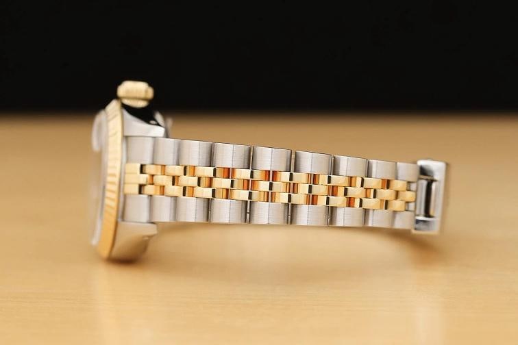 ROLEX DATEJUST 69173 BLUE VIGNETTE FACTORY DIAMOND 18K GOLD STEEL JUBILEE WATCH - 5