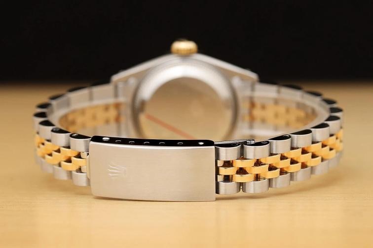 ROLEX DATEJUST 69173 BLUE VIGNETTE FACTORY DIAMOND 18K GOLD STEEL JUBILEE WATCH - 6