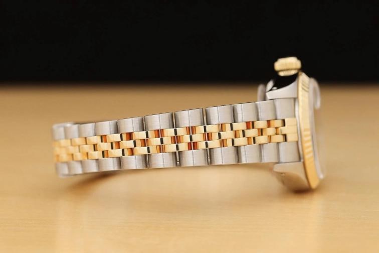 ROLEX DATEJUST 69173 BLUE VIGNETTE FACTORY DIAMOND 18K GOLD STEEL JUBILEE WATCH - 8