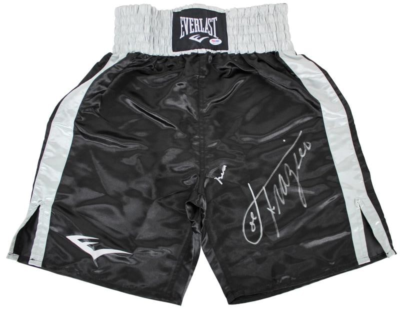 Muhammad Ali & Joe Frazier Signed Black Everlast Boxing Trunks PSA (1 of 3)