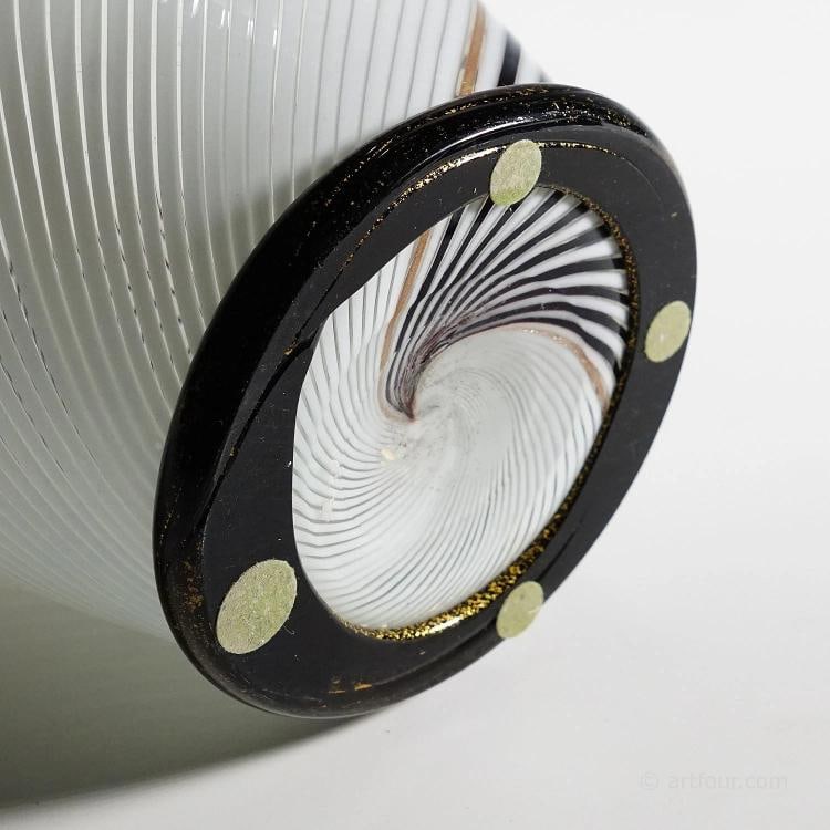 Dino Martens for Aureliano Toso Vase in Filigree Glass ca. 1950s - 9