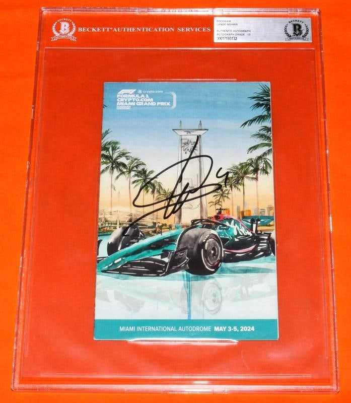 LANDO NORRIS SIGNED 2024 MIAMI GRAND PRIX 1ST WIN PROGRAM F1 BECKETT 10 AUTO COA (1 of 7)