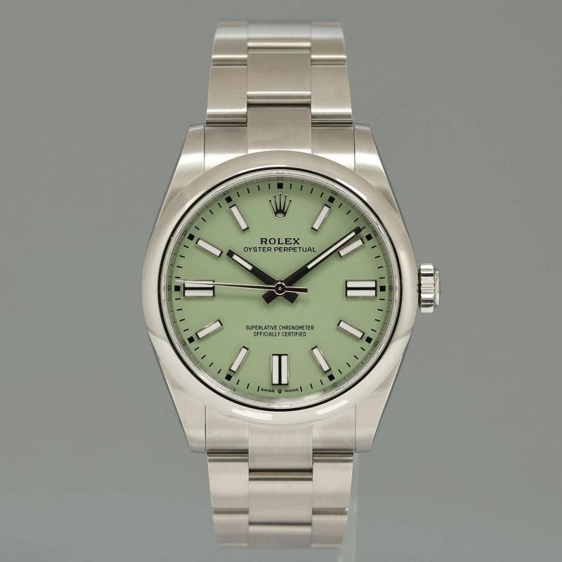 2026 NEW PAPERS 134300 Steel Rolex Oyster Perpetual 41mm Pistachio Watch Box - 2