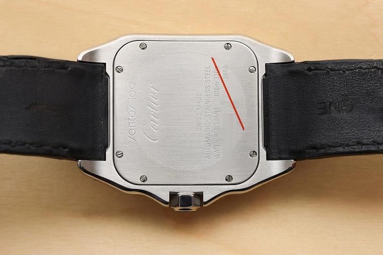 CARTIER SANTOS 100 LARGE W20073X8 WHITE ROMAN STEEL LEATHER WATCH PAPERS - 10