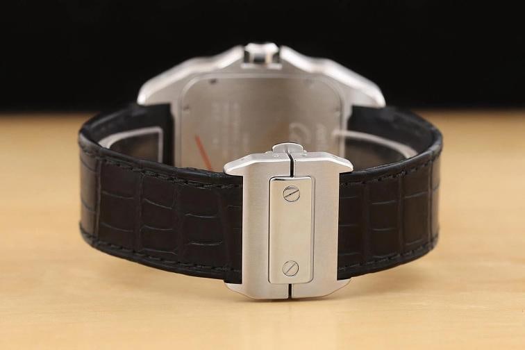 CARTIER SANTOS 100 LARGE W20073X8 WHITE ROMAN STEEL LEATHER WATCH PAPERS - 6