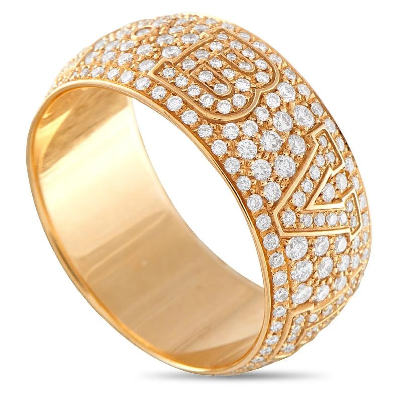 Bvlgari Monologo 18K Yellow Gold 2.0ct Diamond Ring BV02-031226 (1 of 4)