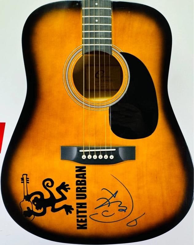 KEITH URBAN Signed Acoustic Guitar Autograph JSA LOA w/graphics: Industry: Music,Signed: Yes,Autograph Authentication: James Spence (JSA),Original/Reproduction: Original,Country of Origin: United States