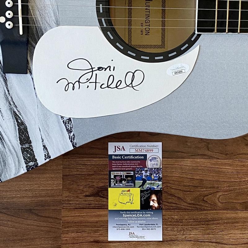 Joni Mitchell Signed Guitar Custom 1/1 Graphics! JSA COA - 3