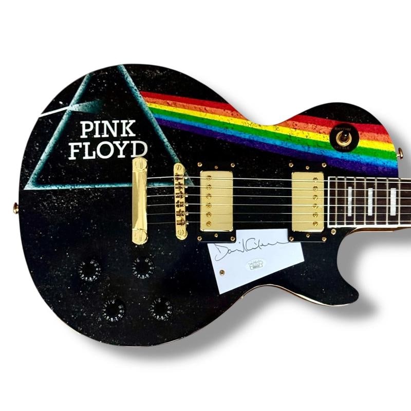 David Gilmour Signed Guitar Custom Graphics JSA COA Pink Floyd Dark Side of the (1 of 4)