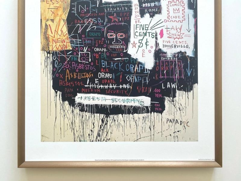 JEAN MICHEL BASQUIAT FRAMED LITHOGRAPH PRINT " MUSEUM SECURITY " 1983 - 3