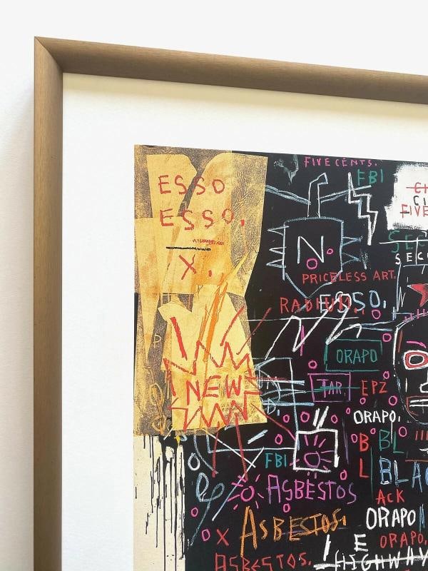 JEAN MICHEL BASQUIAT FRAMED LITHOGRAPH PRINT " MUSEUM SECURITY " 1983 - 5