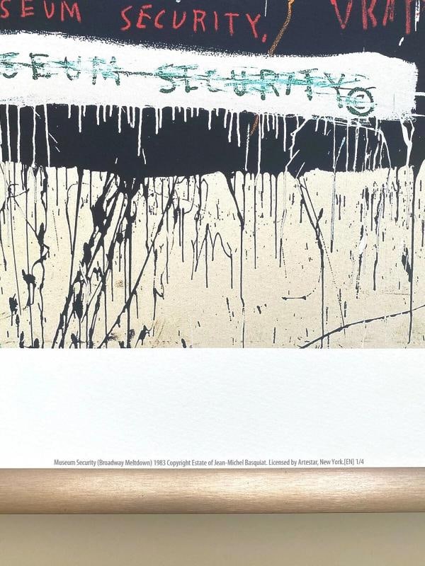 JEAN MICHEL BASQUIAT FRAMED LITHOGRAPH PRINT " MUSEUM SECURITY " 1983 - 8