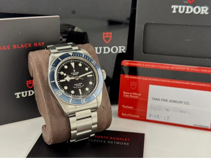 Tudor Black Bay Heritage 79220B 41mm Blue Bezel Black Dial Steel Box Paper - 6