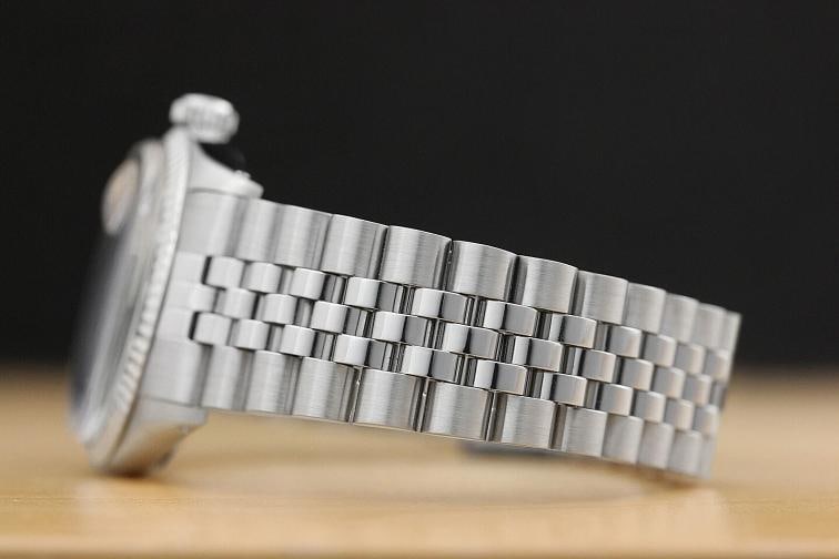 MENS ROLEX DATEJUST 1601 18K WHITE GOLD STAINLESS STEEL BLACK DIAMOND DIAL WATCH - 5