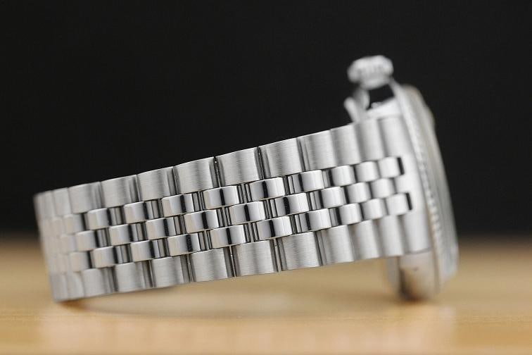 MENS ROLEX DATEJUST 1601 18K WHITE GOLD STAINLESS STEEL BLACK DIAMOND DIAL WATCH - 6