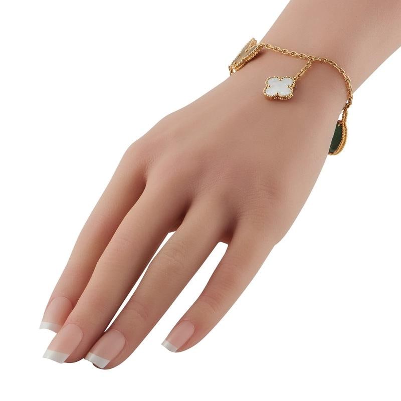 Van Cleef & Arpels Lucky Alhambra 18K Yellow Gold Charm Bracelet VC39-012826 - 2