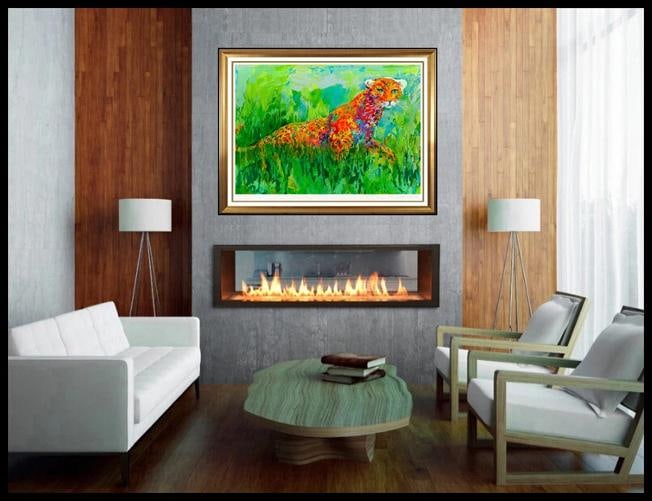 LeRoy Neiman Large Color Serigraph Big Cat Prowling Leopard Hand Signed Animal - 2