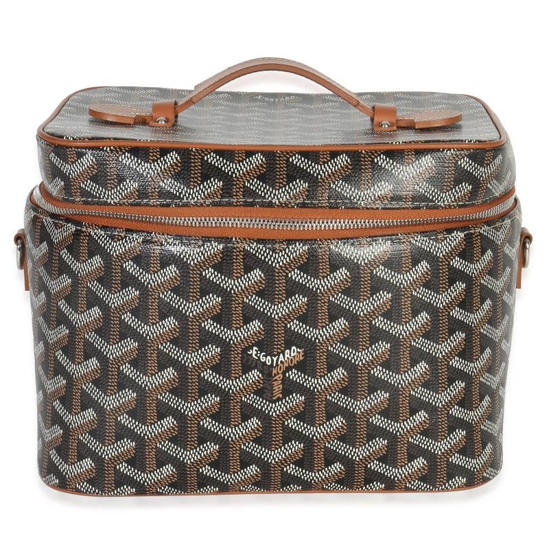 Goyard Gold Black Goyardine Canvas Muse Vanity Case: Condition: Pre-owned - Good,Country of Origin: France,Dimensions: 7.75 x 6 x 5.5,Handbag Accessories: Mirror,Bag Width: 7.75 in,Bag Depth: 5.5 in,Bag Height: 6 in,Department: Unisex,Style: Top Handle,