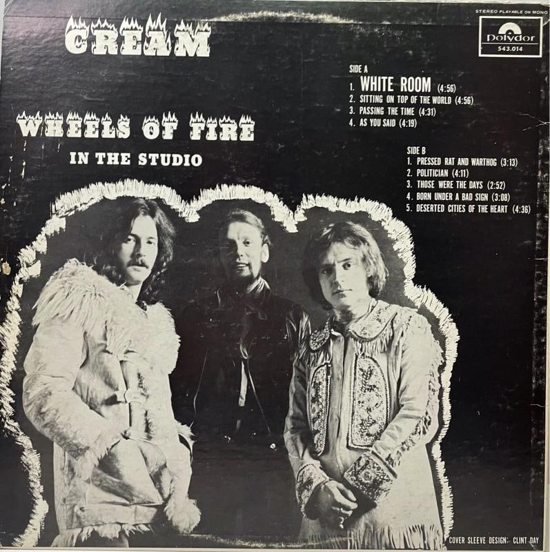 ERIC CLAPTON Signed Autograph Record Vinyl Cover CREAM "Wheels of Fire" JSA LOA - 3