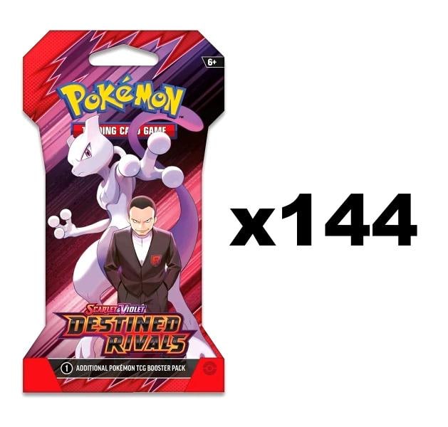 Pokemon TCG SV10 Destined Rivals Sleeved Booster Case Box 144 Sleeved Packs New: Condition: New/Factory Sealed: A brand-new, unused, unopened, undamaged item (including handmade items). ,Country of Origin: United States,Convention/Event: Pokƒ©mon League,Card Size: Standa