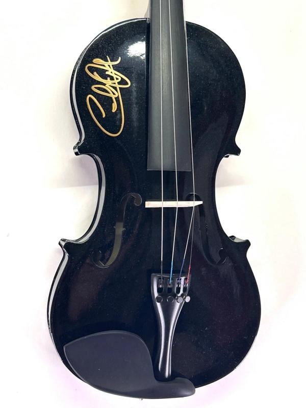 CHARLIE DANIELS Signed Autographed Black Fiddle Country Music JSA LOA - 2