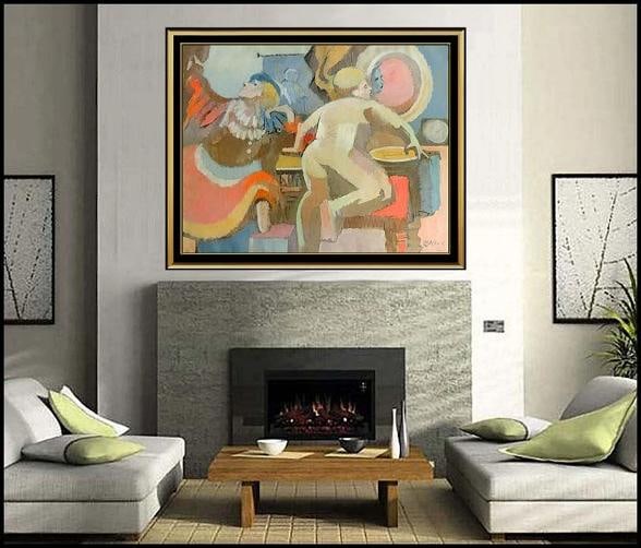 Robert Casper Original Acrylic Painting On Canvas Signed Large Nude Portrait Art - 2