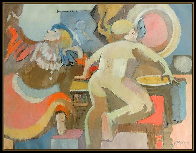 Robert Casper Original Acrylic Painting On Canvas Signed Large Nude Portrait Art - 3