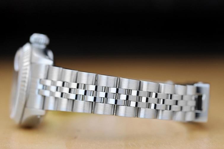 ROLEX LADIES DATEJUST 69174 BLUE DIAMOND DIAL 18K WHITE GOLD BEZEL STEEL WATCH - 5