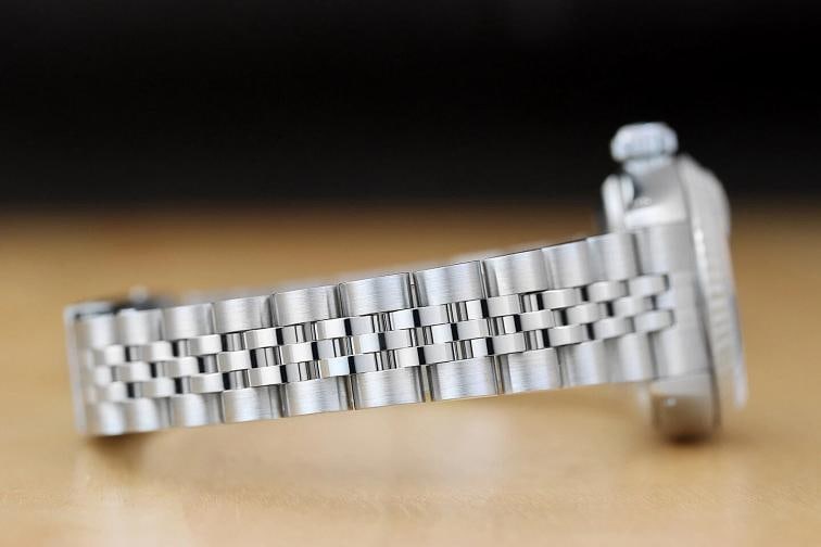 ROLEX LADIES DATEJUST 69174 BLUE DIAMOND DIAL 18K WHITE GOLD BEZEL STEEL WATCH - 7