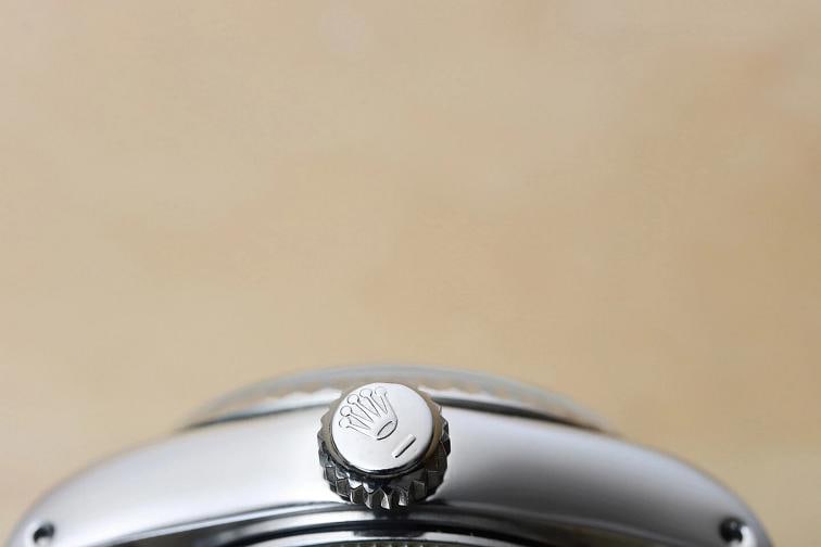 ROLEX LADIES DATEJUST 69174 BLUE DIAMOND DIAL 18K WHITE GOLD BEZEL STEEL WATCH - 9