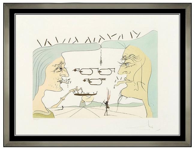 Salvador Dali Original Color Engraving Hand Signed Le Telegraphe Da Vinci Art: Condition: Used,Artist: Salvador Dali,Signed By: Salvador Dali,Signed: Yes,Title: Le Telegraphe,Period: Contemporary (1970 - 2020),Material: Paper,Item Length: 36 in,Certificate of Authenticity (COA):