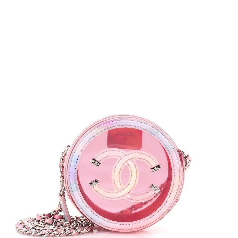Chanel Filigree Round Clutch with Chain PVC with Lambskin Mini: Condition: Pre-owned - Good,Brand: Chanel,Exterior Material: Leather, Pvc,Style: Cross Body Bags,Exterior Color: Multicolor,Department: Women,Size: Mini